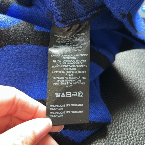 Anthropologie The Nina Short Sleeve Mock Neck Mod Mini Dress Blue Black XSP NEW - Picture 10 of 14